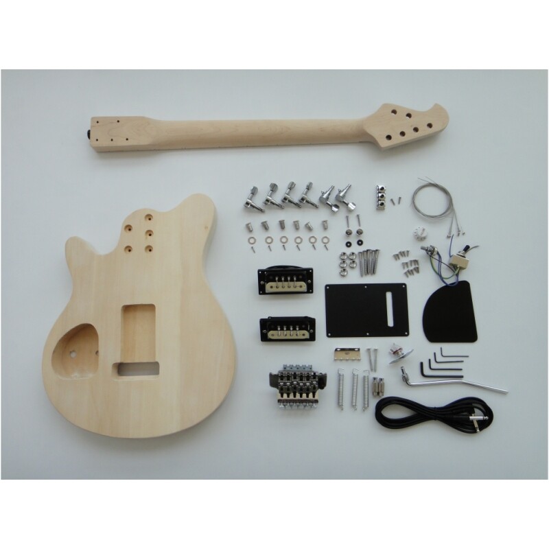 Kit de guitare électrique à monter soi-même en placage d'érable matelassé avec micro Zebra HH personnalisé Afanti