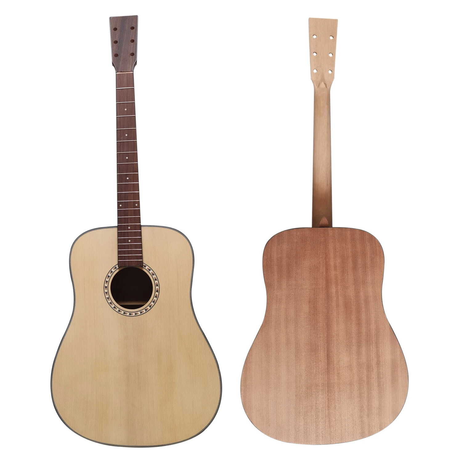 Kit de guitare acoustique Afanti avec table en épicéa massif et dos en sapelli de 41 pouces