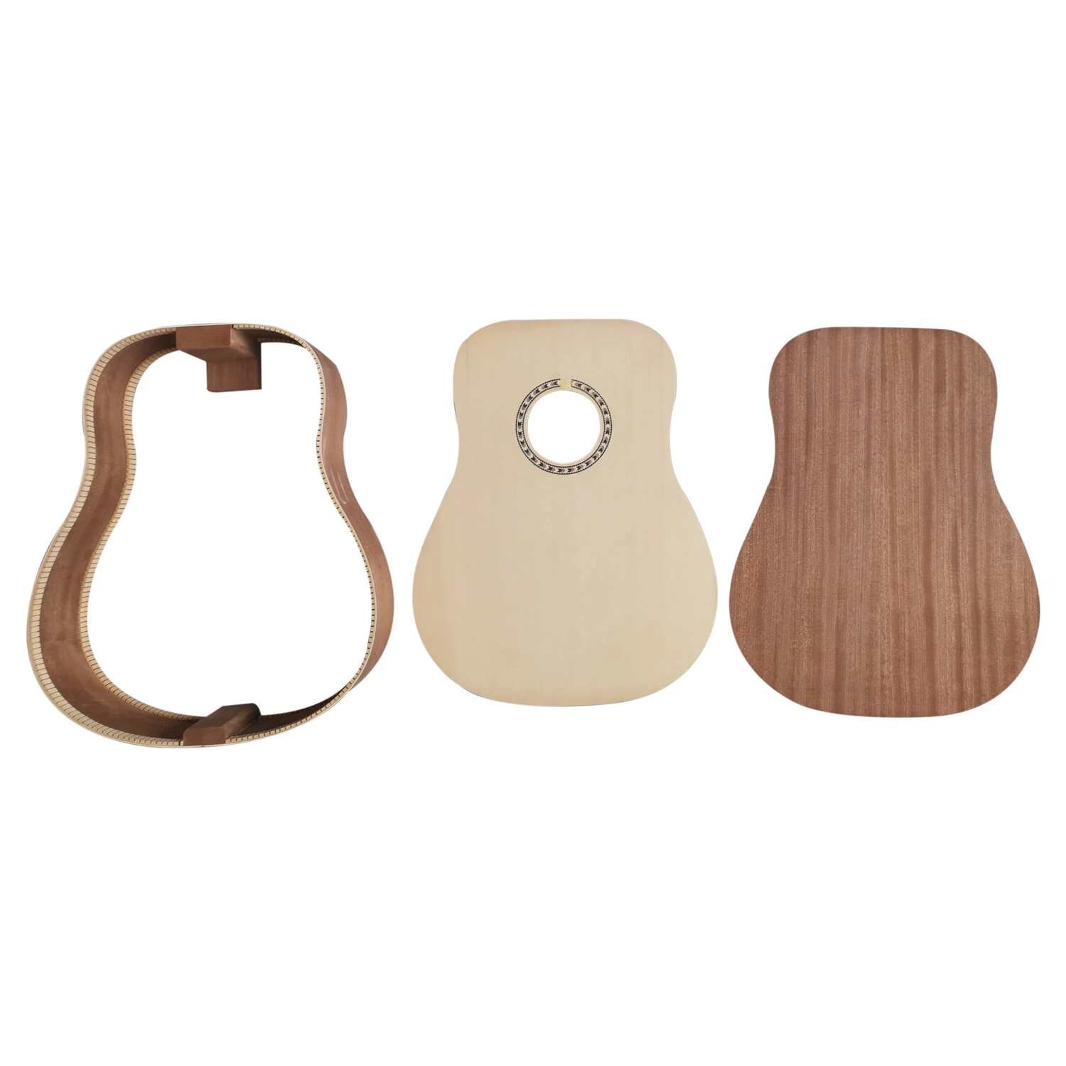 Kit de guitare acoustique Dreadnought Afanti 41" avec table en épicéa, manche non fini, corps en contreplaqué non assemblé