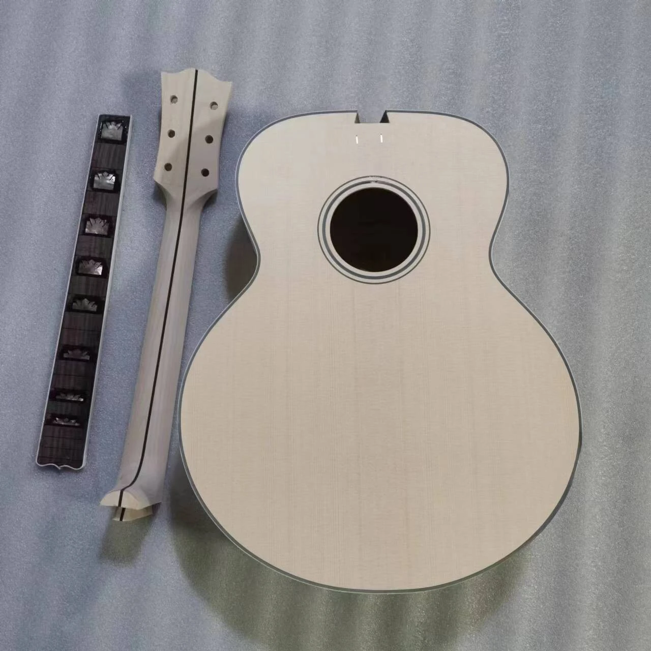 Kit de guitare acoustique entièrement solide Afanti 43" avec table en épicéa massif de qualité AA