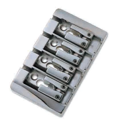 Afanti Chrome Zinc Saddle 4 String Bass Guitar Bridge
