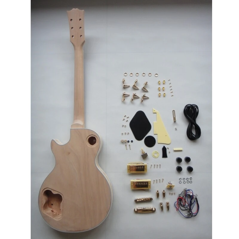 Afanti Unfinished Mahogany Body with Flamed Maple Top Lp Electric Guitar Kit (Kit de guitare électrique Lp)