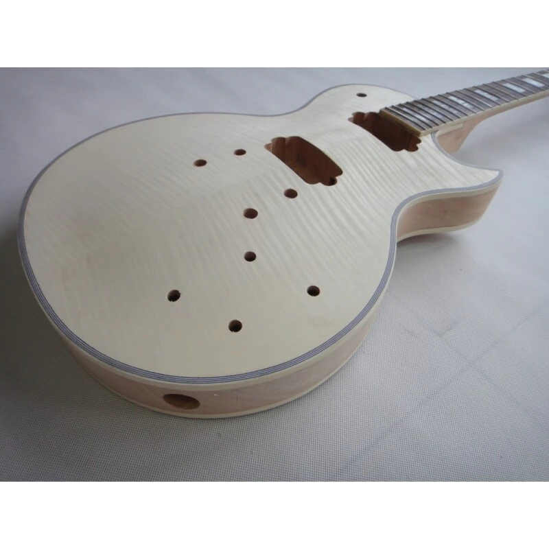 Afanti Unfinished Mahogany Body with Flamed Maple Top Lp Electric Guitar Kit (Kit de guitare électrique Lp)
