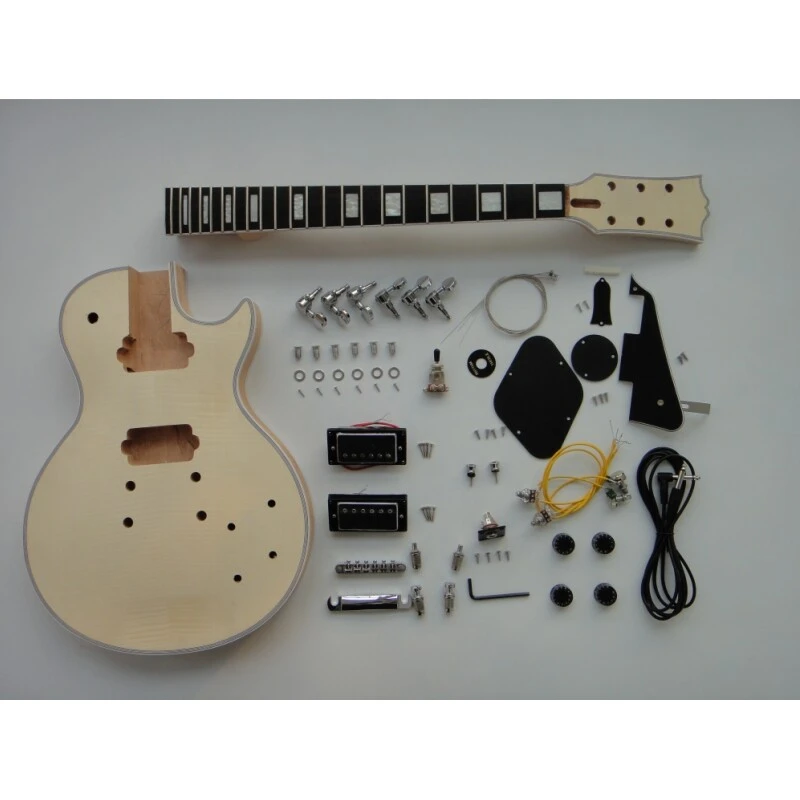 Afanti Mahogany with Flamed Maple Top Ebony Fingerboard Lp DIY Guitar Kit