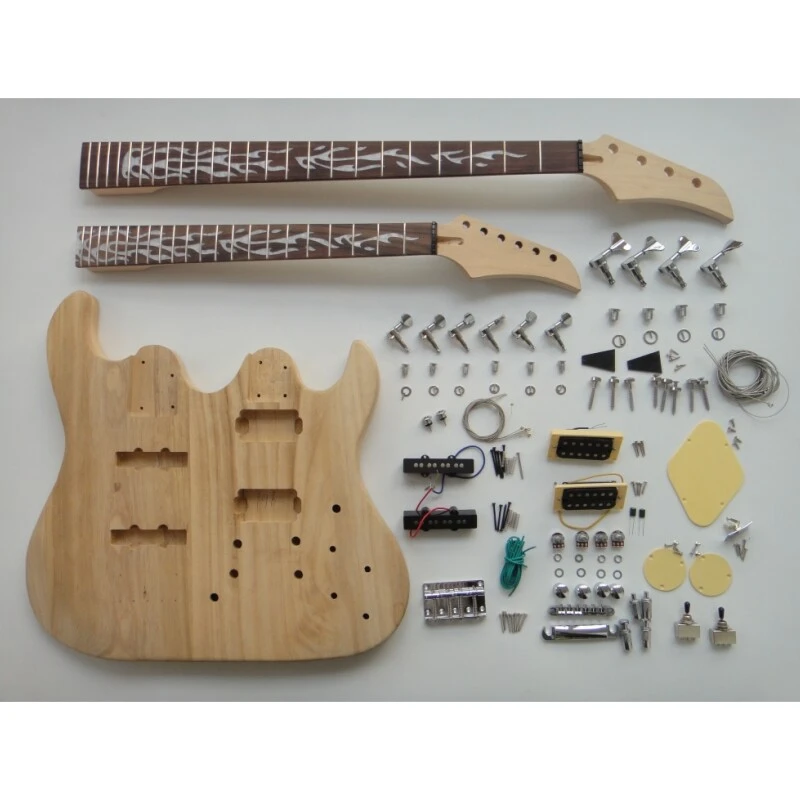 Afanti Paulownia Body Maple Neck 4+6 Bass Electric Guitar Kit