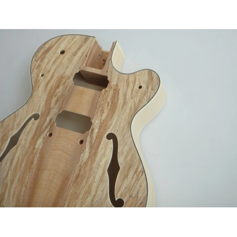  Afantile Maple Plywood with Spalted Maple Veneer Hollow Body Electric Guitar Kit
