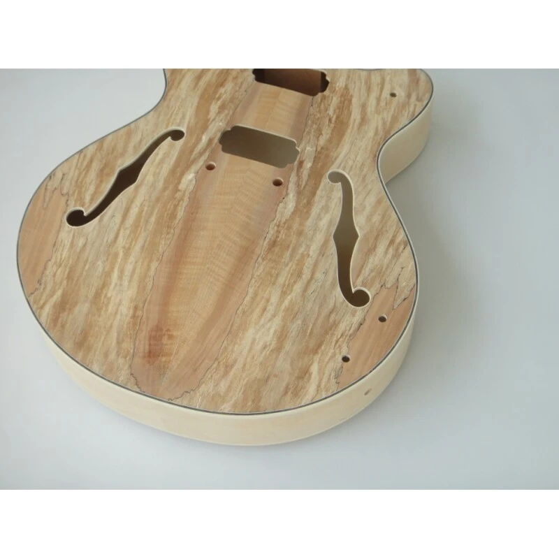  Afantile Maple Plywood with Spalted Maple Veneer Hollow Body Electric Guitar Kit
