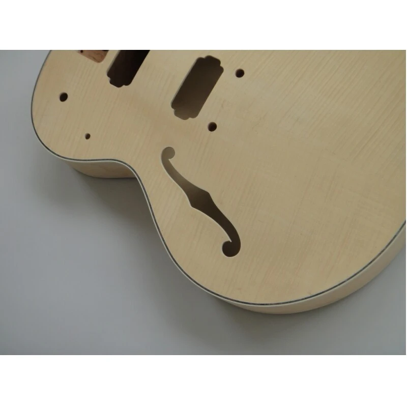 Afantile Maple Plywood with Flamed Maple Veneer Hollow Body DIY Guitar Kit