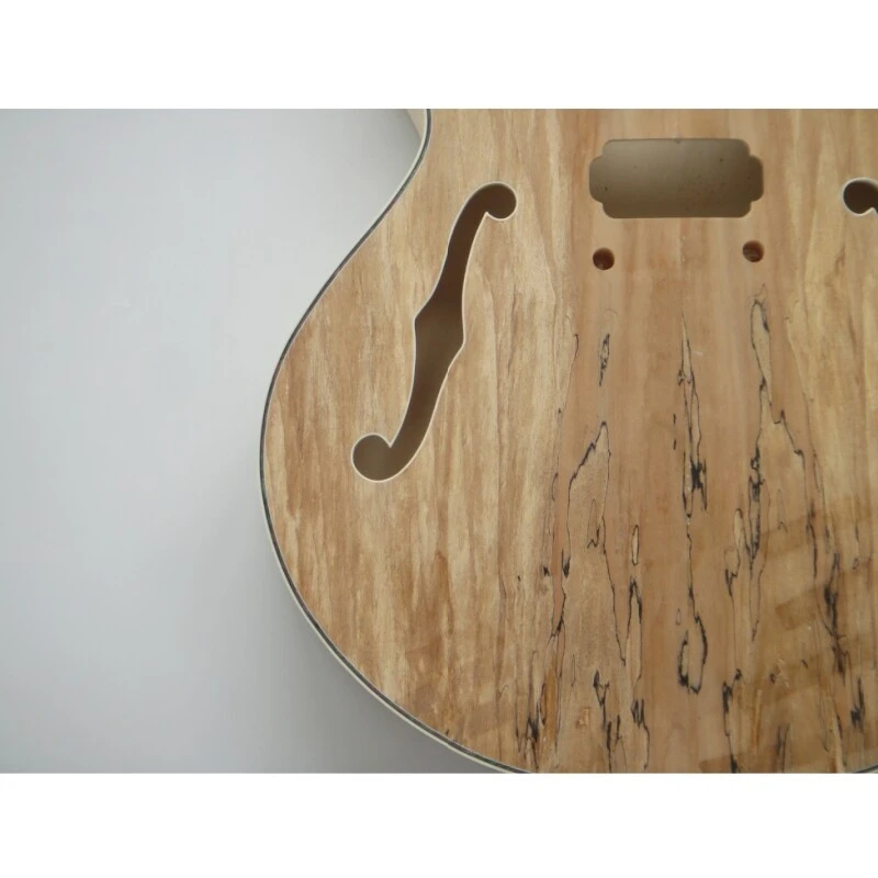  Afantile Maple Plywood Body with Spalted Maple Veneer Gold Hardware DIY Guitar Kit