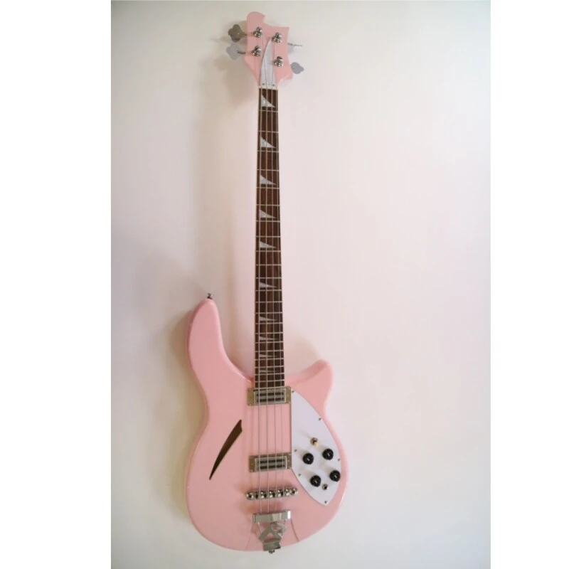 Afanti Semi-Hollow Light Basswood Body Rick Electric Bass Guitar