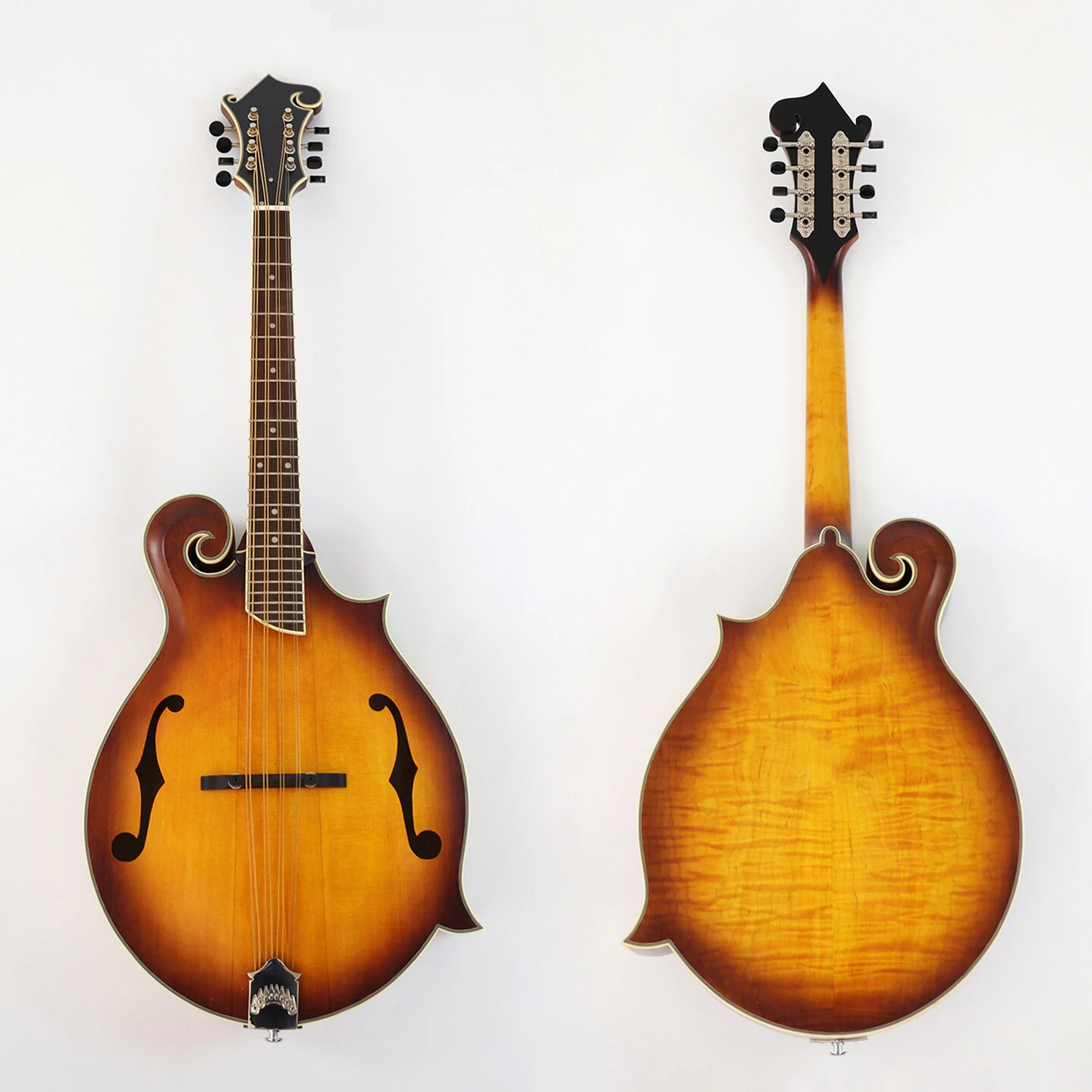 Afanti AA Mandoline Octave en Érable Flammé Massif pour Fond et Éclisses F
