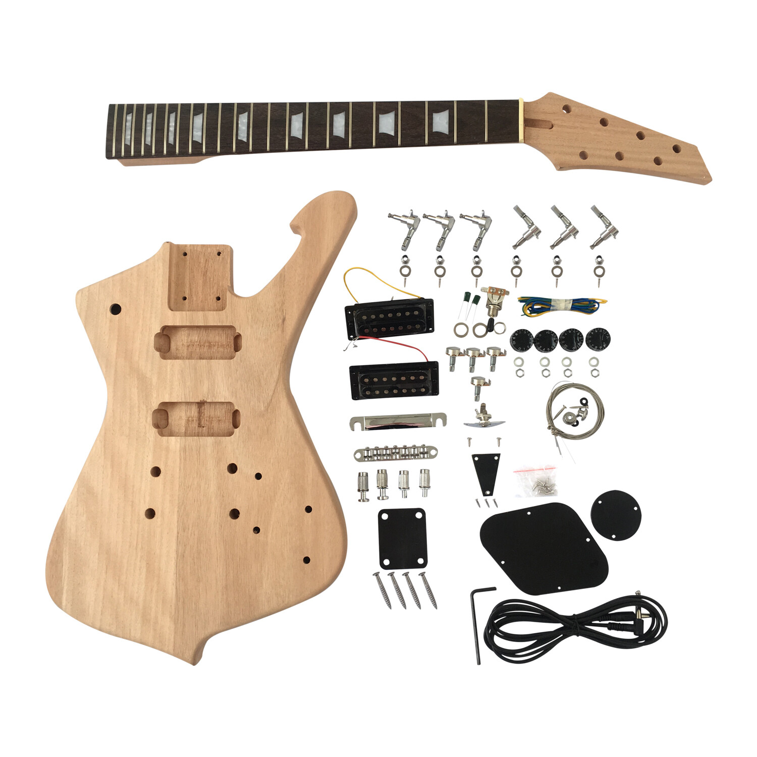 Kit guitare 7 cordes à écrou large sur manche acajou avec touche palissandre DIY