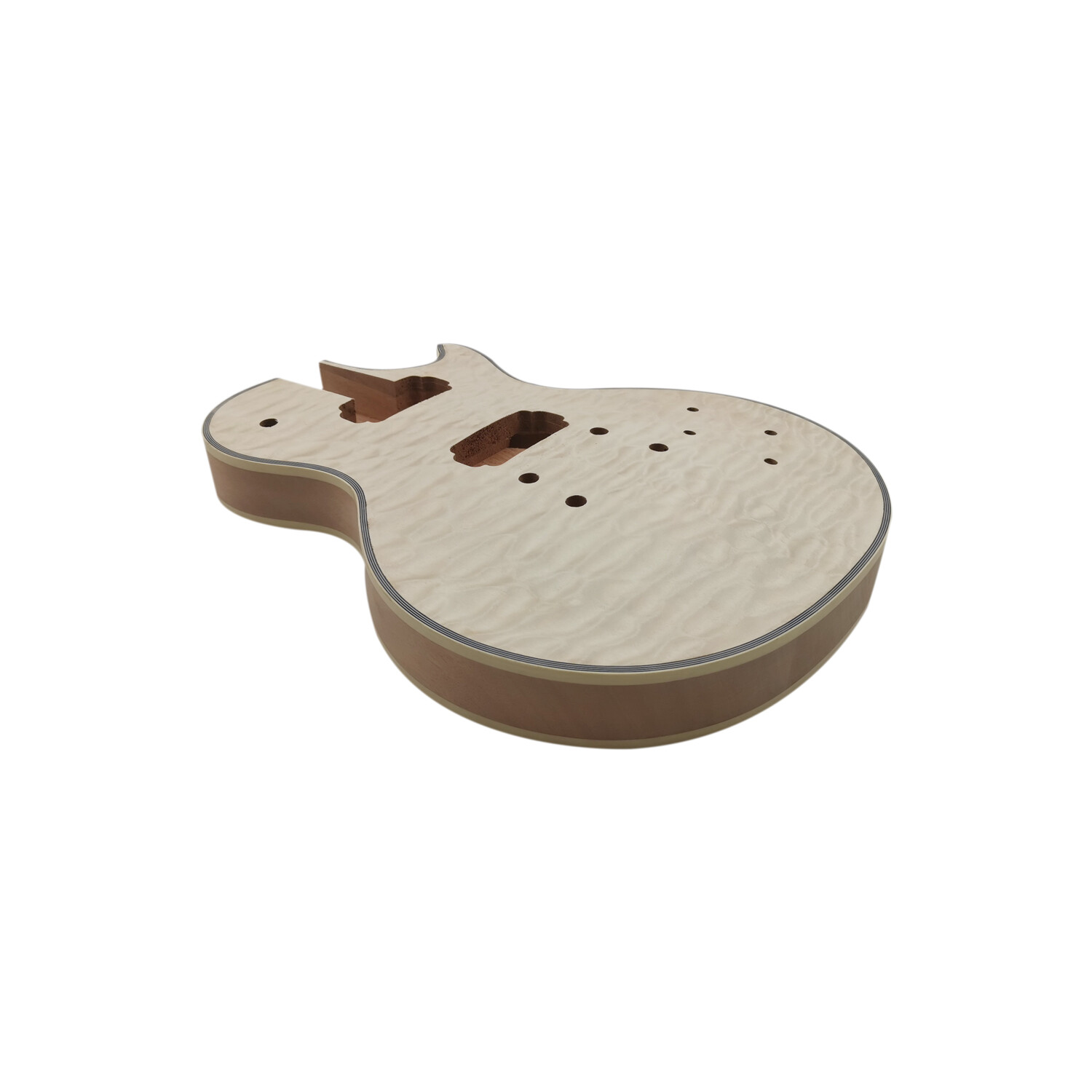 Corps de la guitare LP en acajou non fini Afanti avec placage en érable piqué