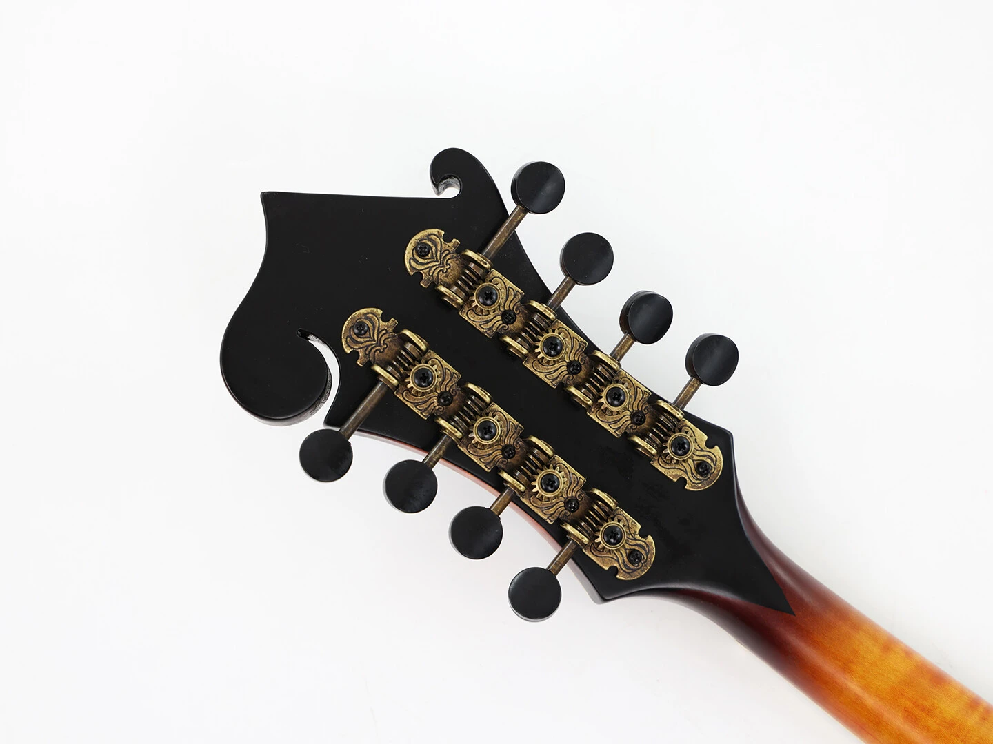 East Luthier Mandoline F en érable flammé massif avec manche en queue d'aronde Sunburst