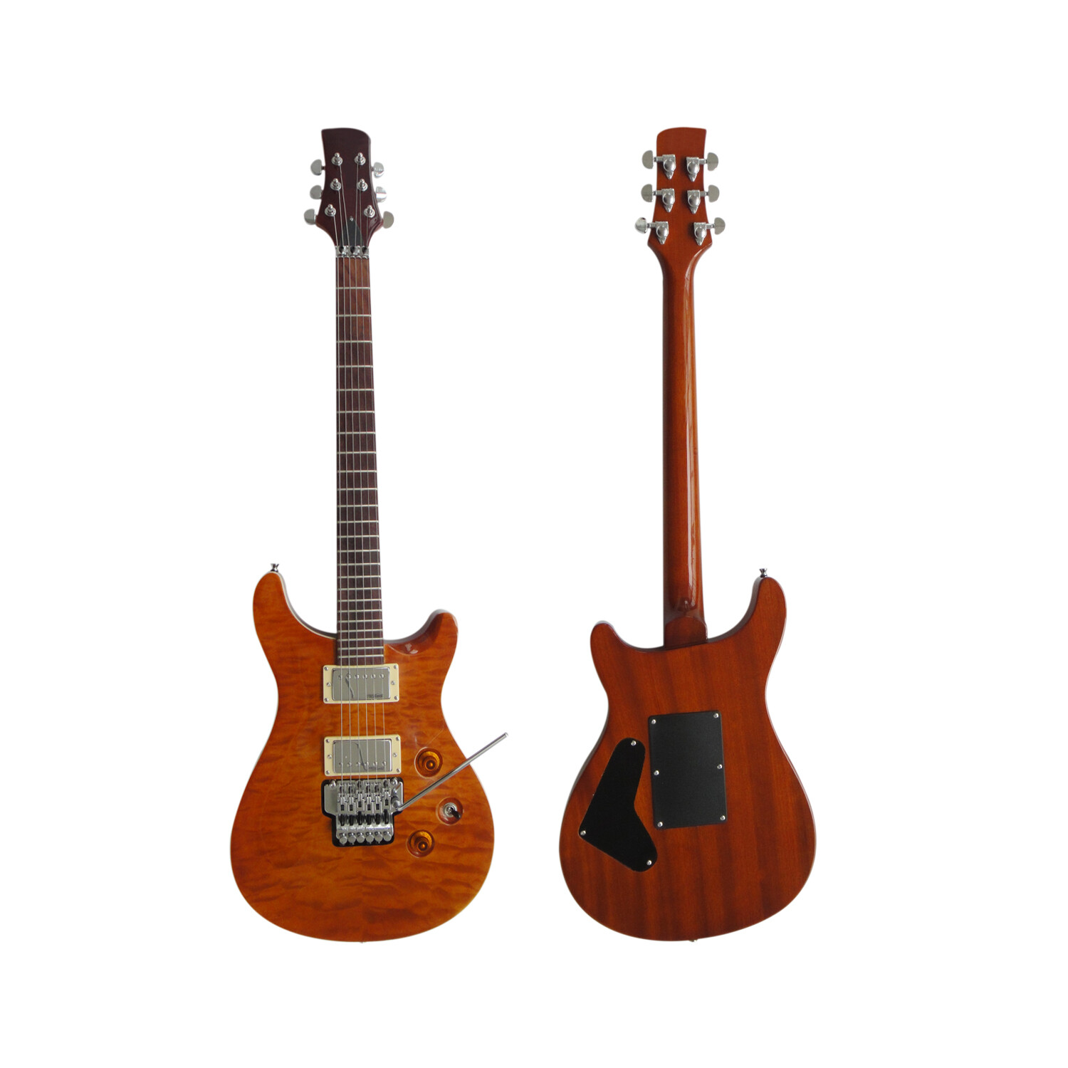 Guitare électrique Afanti en tilleul avec placage d'érable matelassé