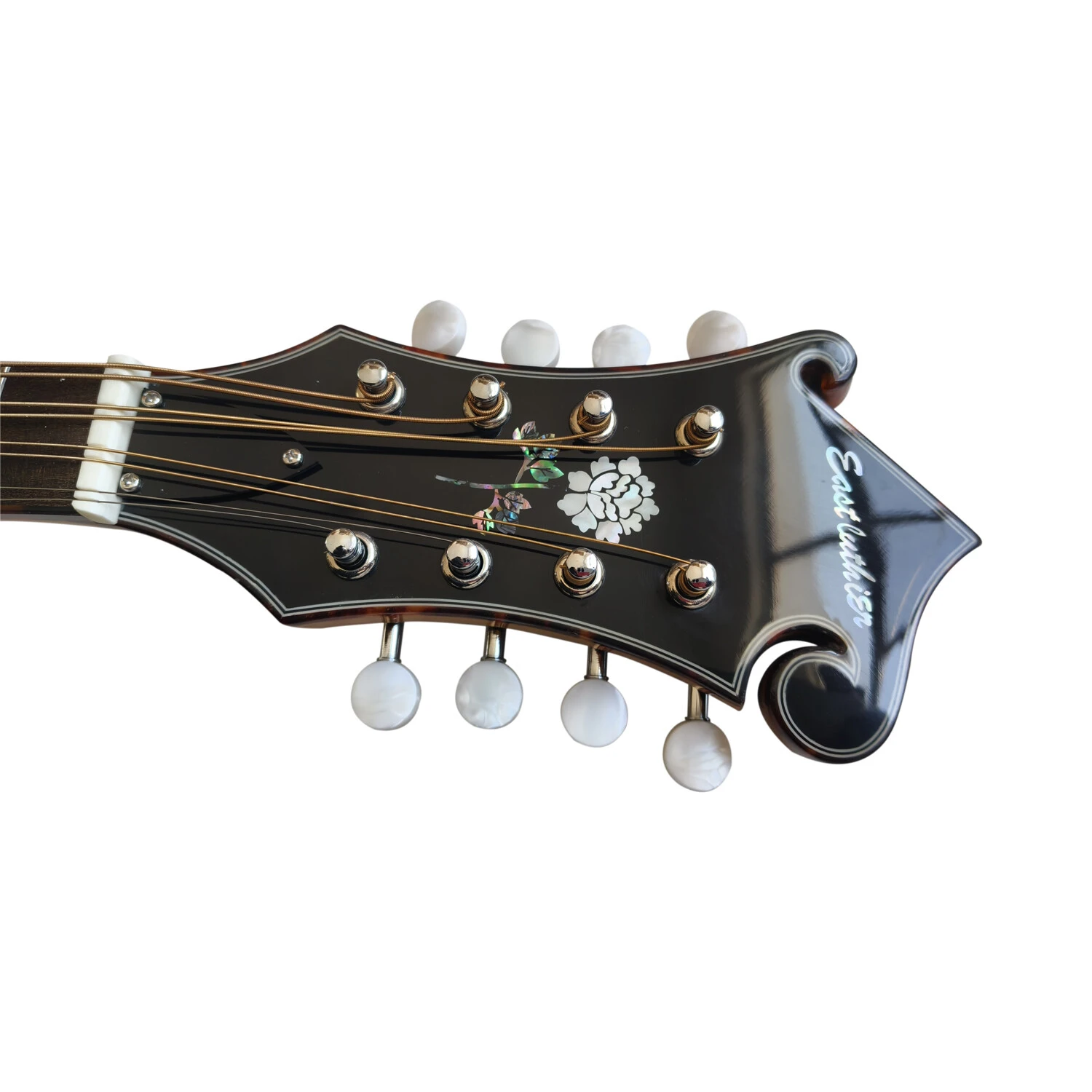 Afanti Mandoline Octave Style F en bois massif avec dos et éclisses flammés et ouïe en F