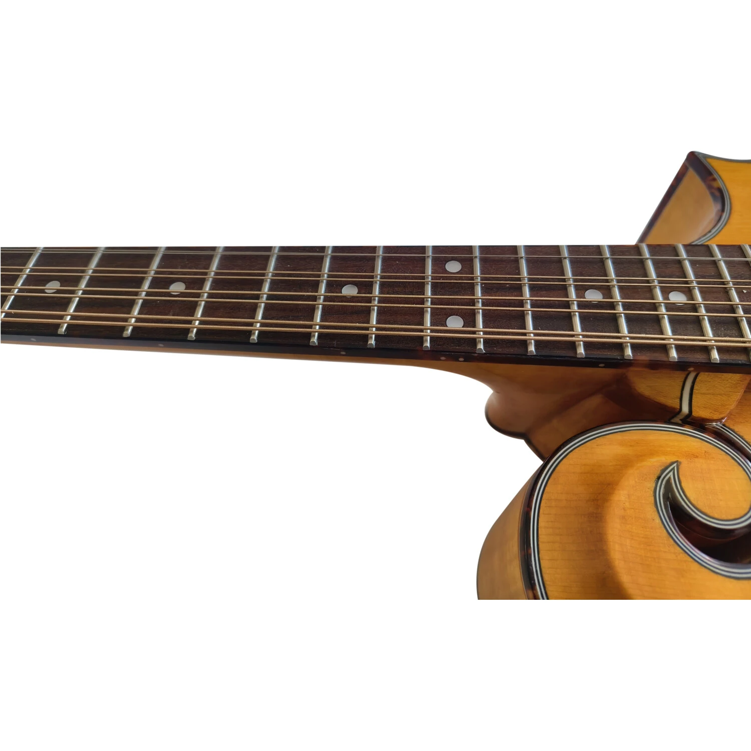 Afanti Mandoline Octave Style F en bois massif avec dos et éclisses flammés et ouïe en F