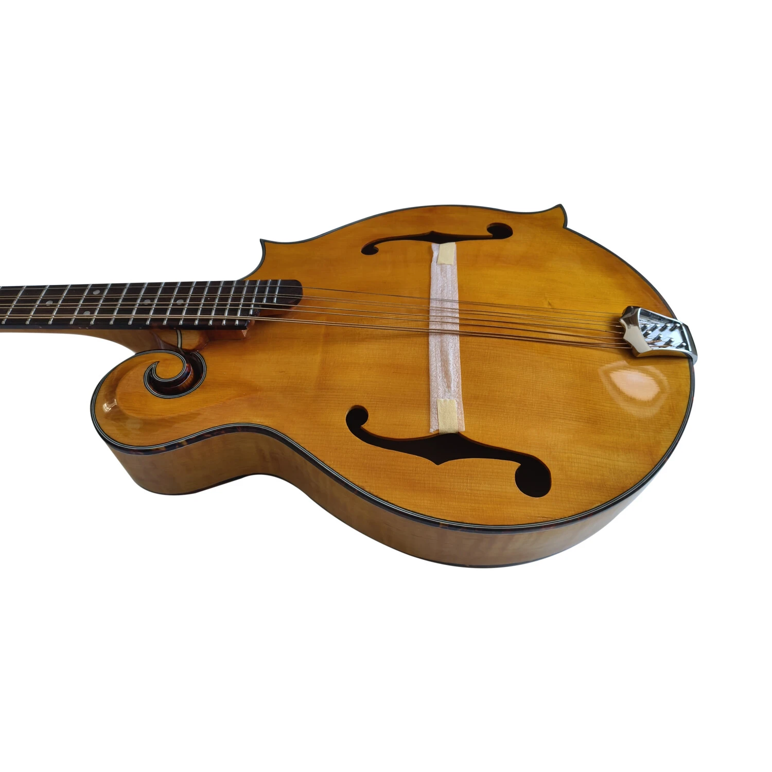 Afanti Mandoline Octave Style F en bois massif avec dos et éclisses flammés et ouïe en F