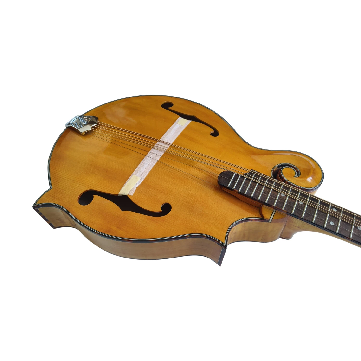 Afanti Mandoline Octave Style F en bois massif avec dos et éclisses flammés et ouïe en F