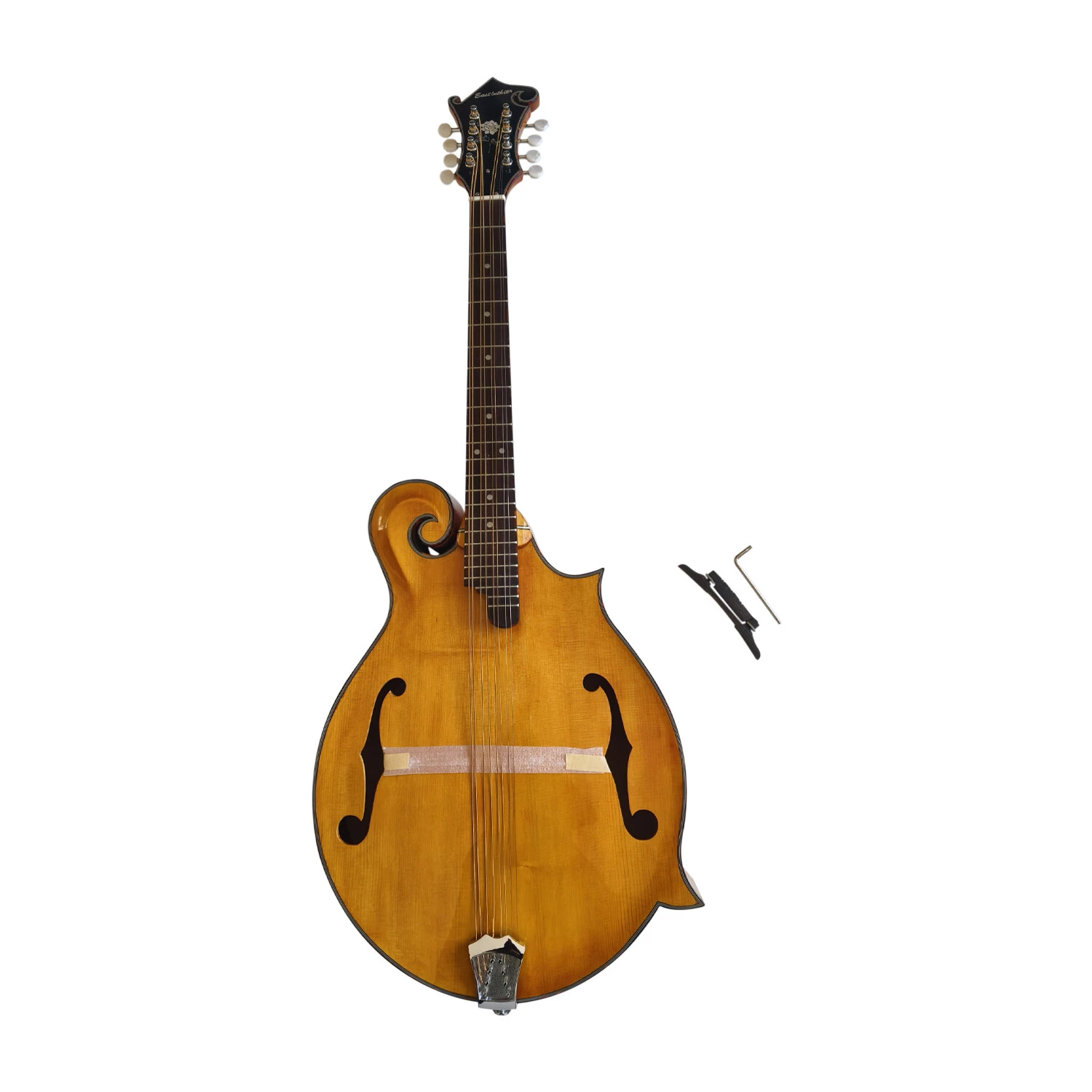 Afanti Mandoline Octave Style F en bois massif avec dos et éclisses flammés et ouïe en F