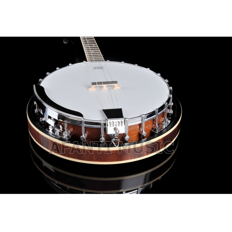 Afanti Banjo 4 cordes en acajou avec résonateur