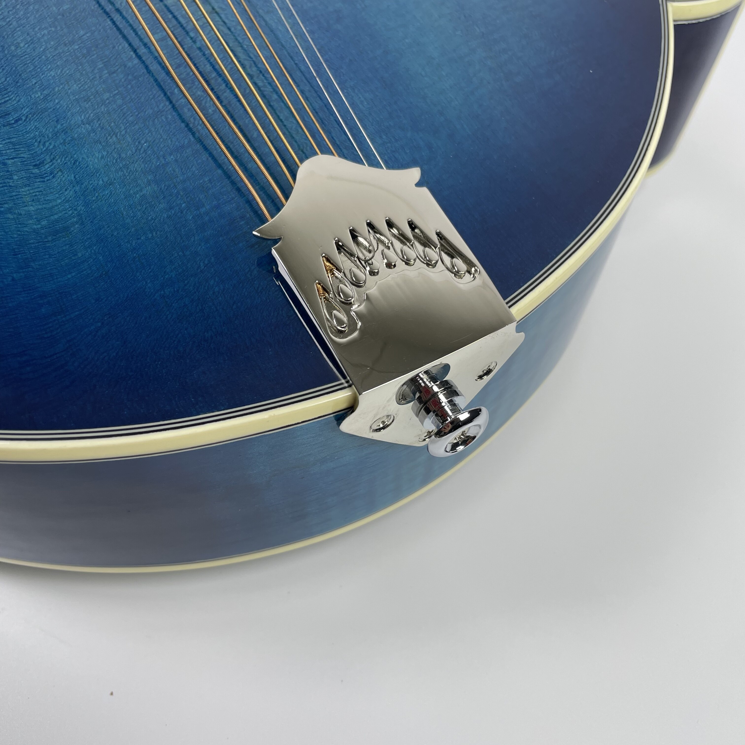 Afanti mandoline octave bleue avec table d'harmonie en épicéa massif de qualité AA sculptée à la main