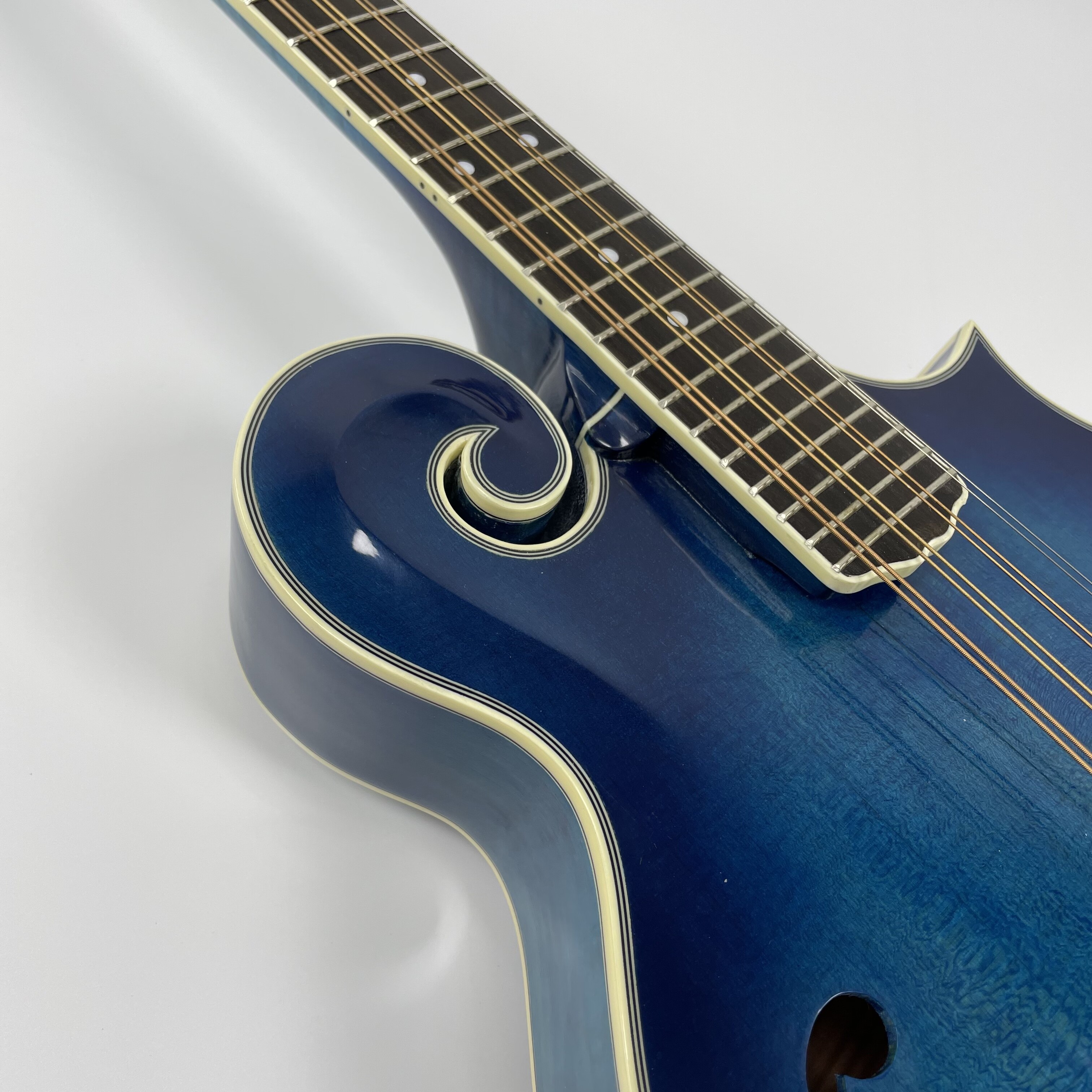 Afanti mandoline octave bleue avec table d'harmonie en épicéa massif de qualité AA sculptée à la main