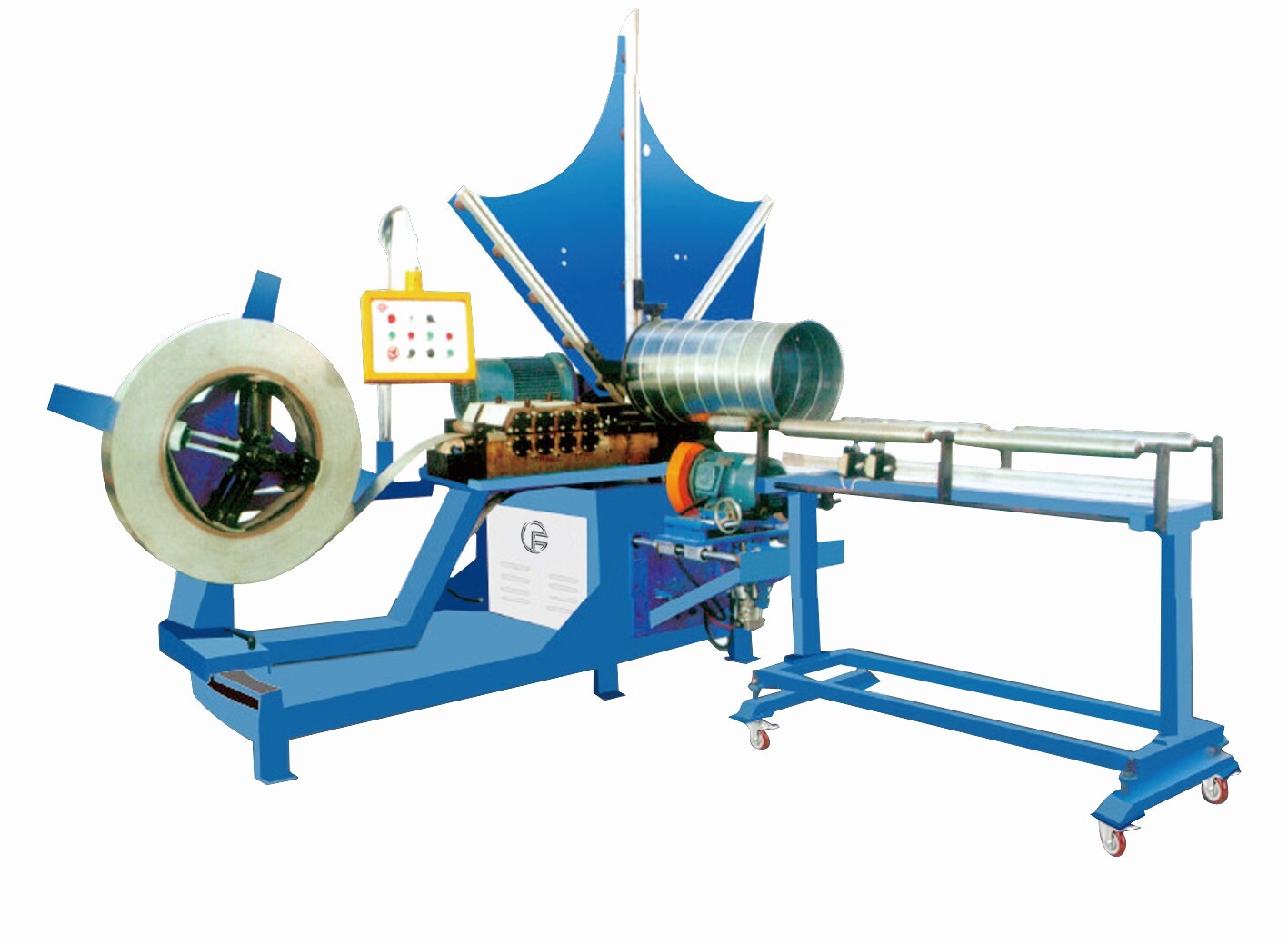 Steel belt spiral duct forming machine