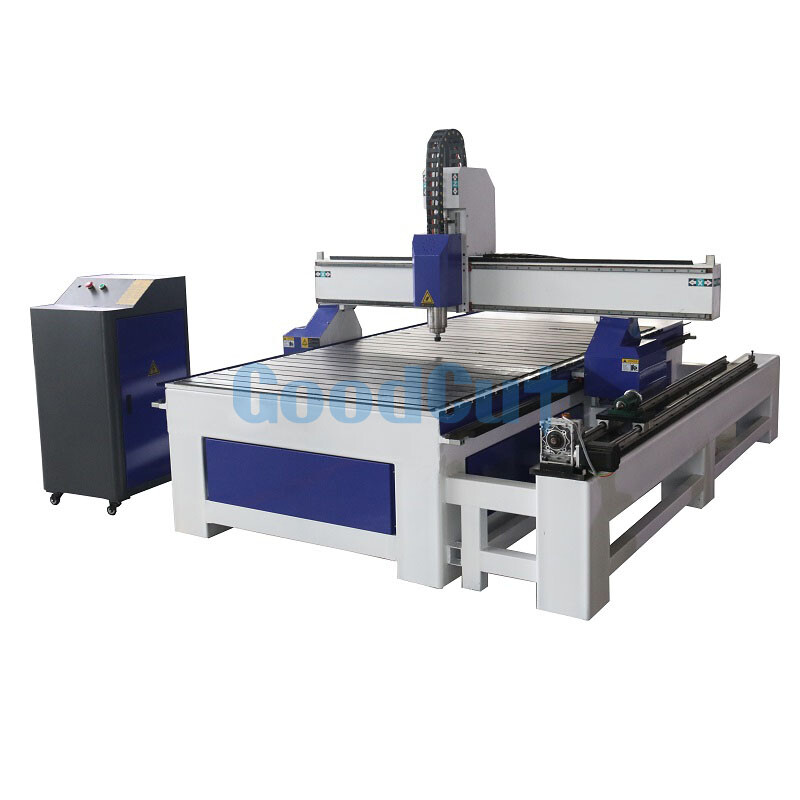 GC1325R 4 Axis CNC Router Machine with Side Rotary Attachment for Woodworking