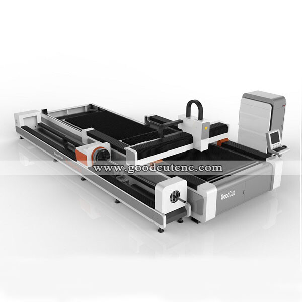 GC1530FR-D Fiber Laser Cutting Machine with Rotary for Metal Round and Square Pipe Tube Cutting