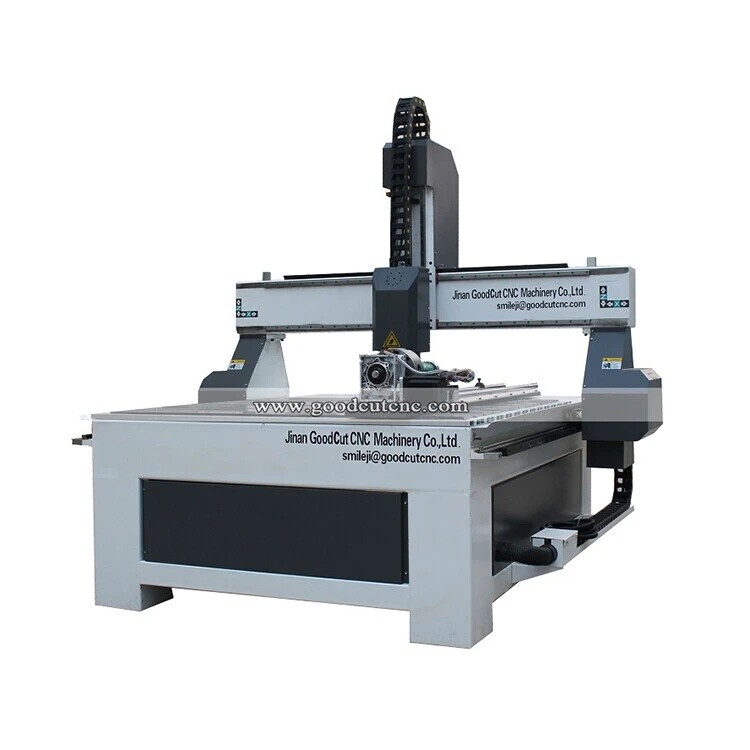 GC1212TR 4-axis wood carving CNC machine with rotary unit