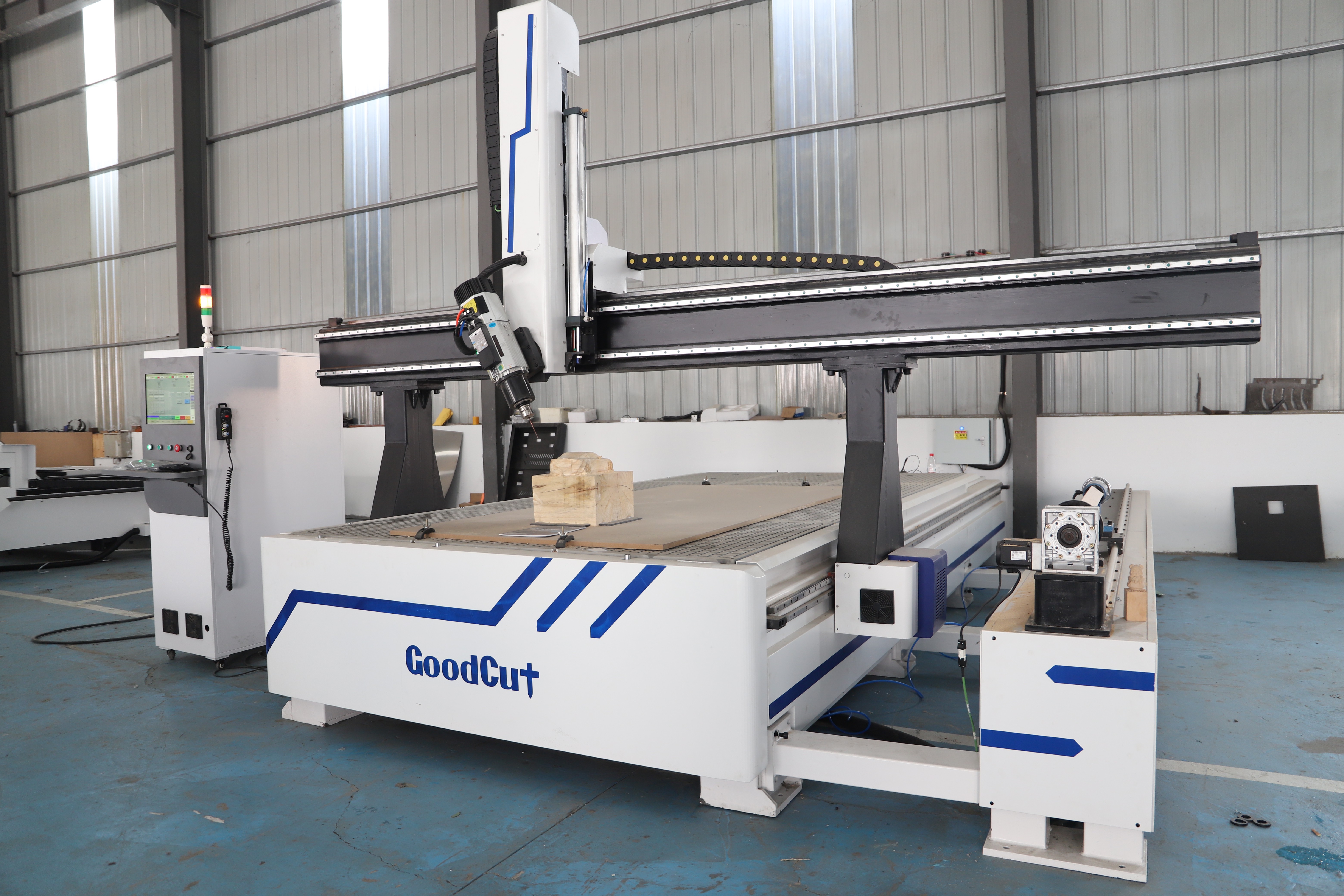 GC2040-4AR GoodCut Linear Automatic Tool Change CNC Router with Rotary and Swing Head