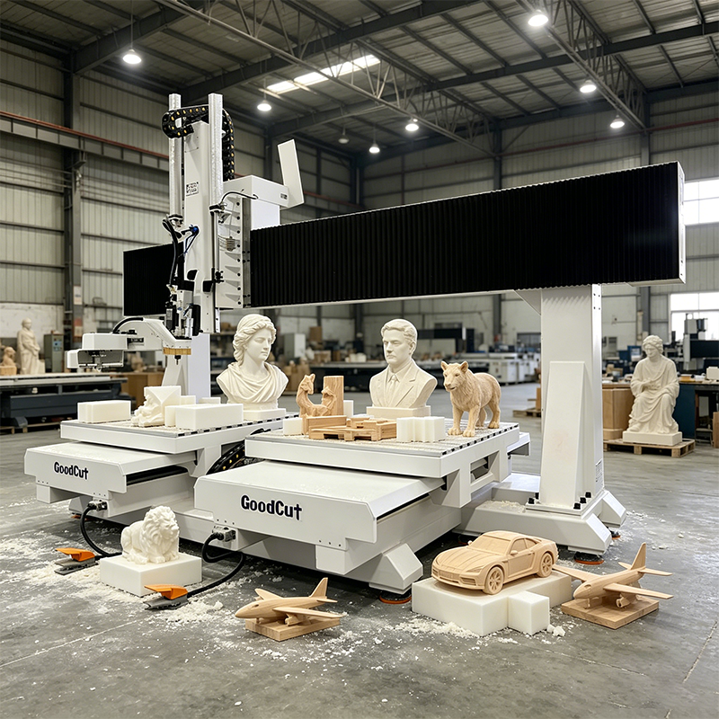 GC1012-5AD Double Workpiece/ Double process/ double milling process CNC Router Machine For Wood Foam EPS