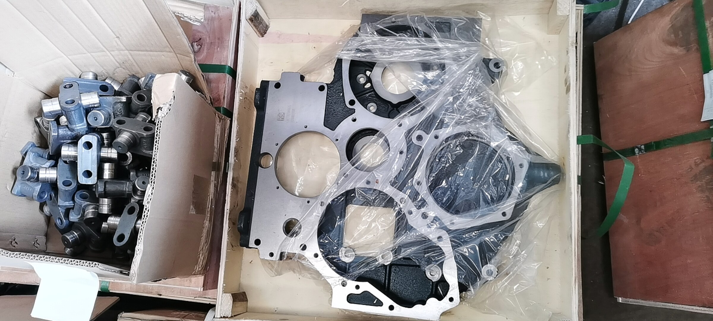 Twin cylinder air compressor timing gear chamber