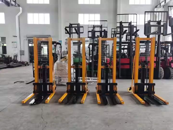 Hydraulic Manual Hand Stacker Forklift New Manual Fork Lift Stacker