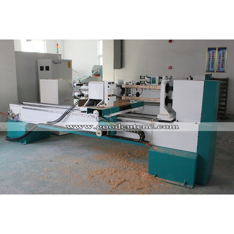 GC1530WL-DS Machine de tour à bois CNC à double axe avec broche de gravure tournante