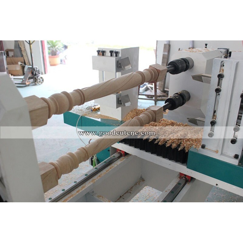 GC1530WL-DS Machine de tour à bois CNC à double axe avec broche de gravure tournante