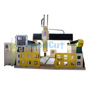 GC1325-5 Routeur CNC de 5 axes 6 axes avec dispositif rotatifMachine industrielle grande taille à axe Z élevé pour mousse de bois, sculpture de fraisage 3D EPS