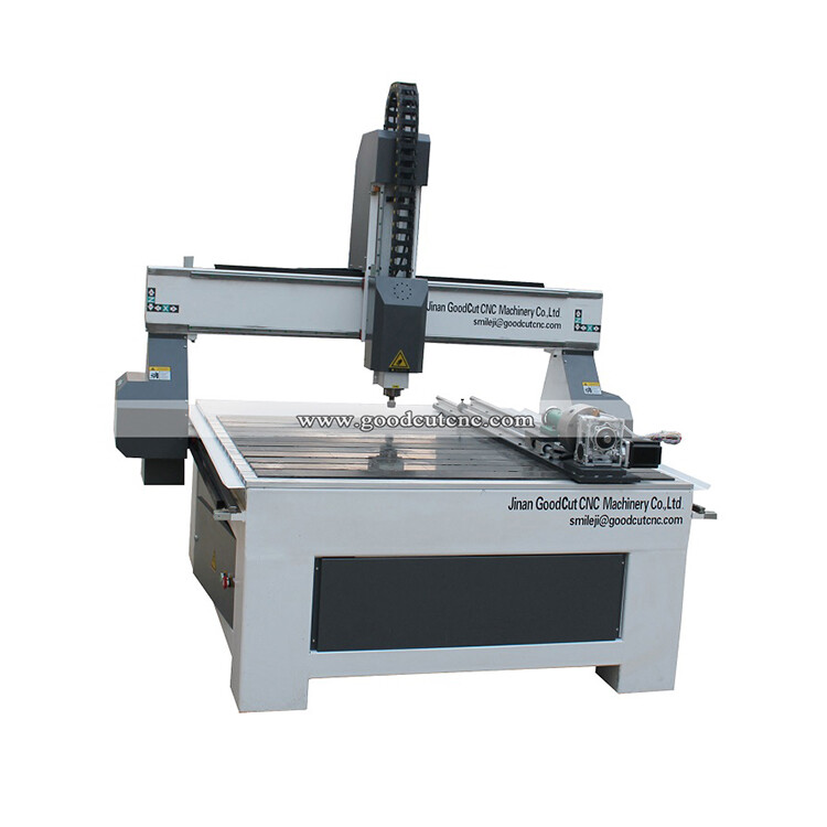 GC1212TR GoodCut Fraiseuse CNC de 1200*1200*200mm  à 4 axes avec dispositif rotatif pour acrylique MDF PVC et Bois