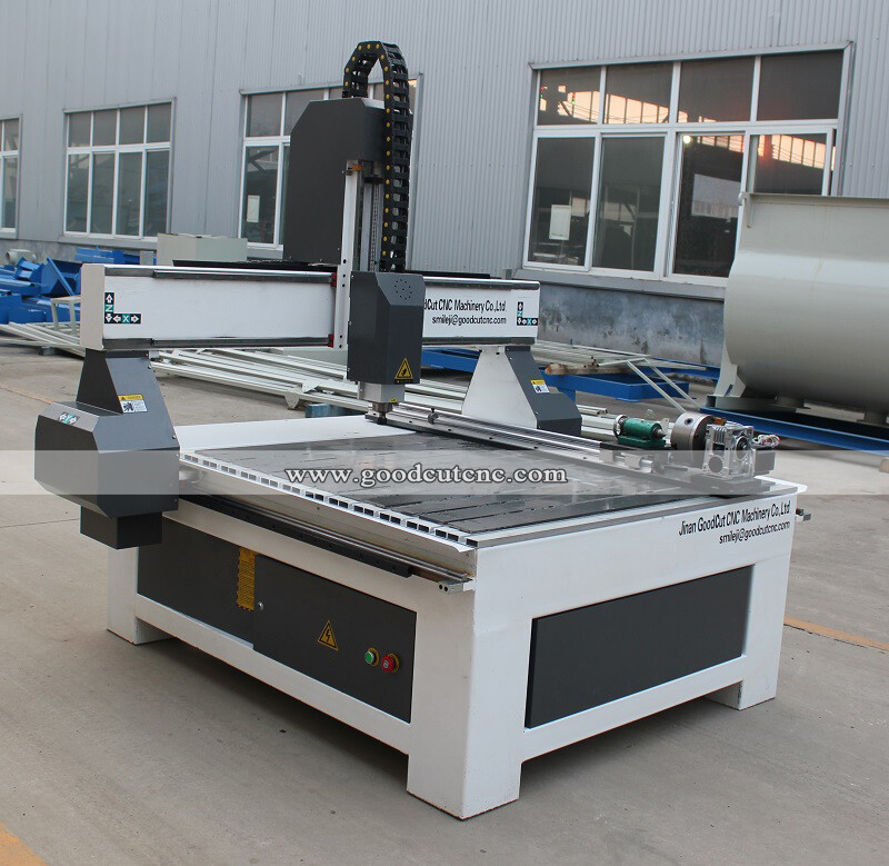GC1212TR GoodCut Fraiseuse CNC de 1200*1200*200mm  à 4 axes avec dispositif rotatif pour acrylique MDF PVC et Bois