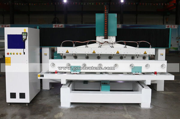 GC1530-8R Machine de Routeur CNC 3D Multi têtes 8 broches 8 axes rotatives pour pieds de meubles