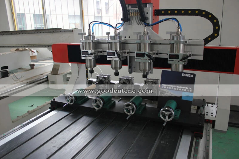 GC6090-4R Fraiseuse CNC de pétite taille 6090 de 4 axes , avec 4 broches et 4 axes rotatifs pour la fabrication et la gravure des jambes de fourniture en bois