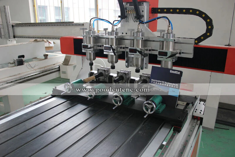 GC6090-4R Fraiseuse CNC de pétite taille 6090 de 4 axes , avec 4 broches et 4 axes rotatifs pour la fabrication et la gravure des jambes de fourniture en bois