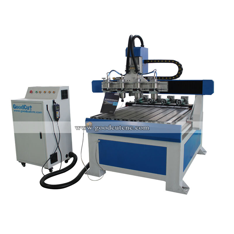 GC6090-4R Machine de routeur CNC pour bois avec 4 axes , 4 broches, 4 axes rotatifs pour la fabrication et la gravure des jambes en bois