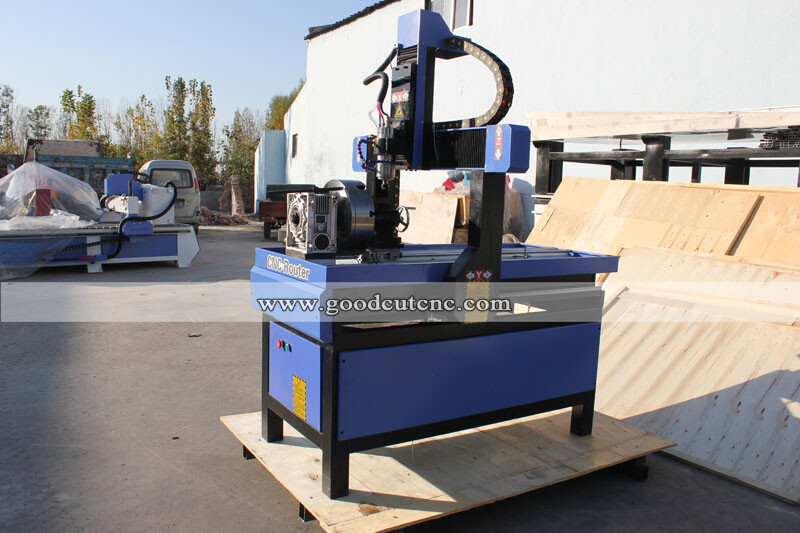 GC6012-TR 6090 6012 Fraiseuse CNC de gravure et coupe avec dispostif rotatif à 4 axes avec réservoir d'eau pour bois et métal mou