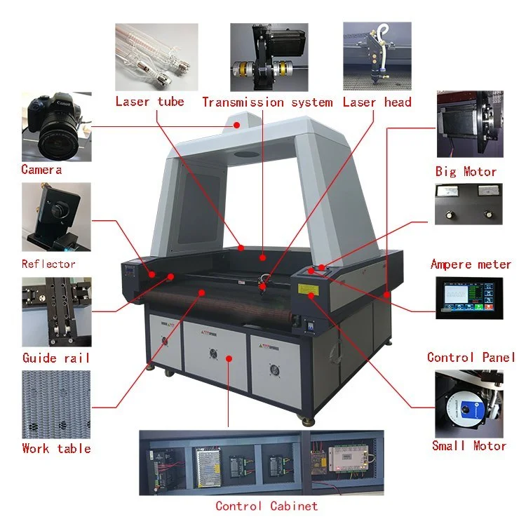 GC1390 CCD Machine de découpe au laser CO2 avec Camera LA et système de reconnaissance optique d'images et d'étiquettes