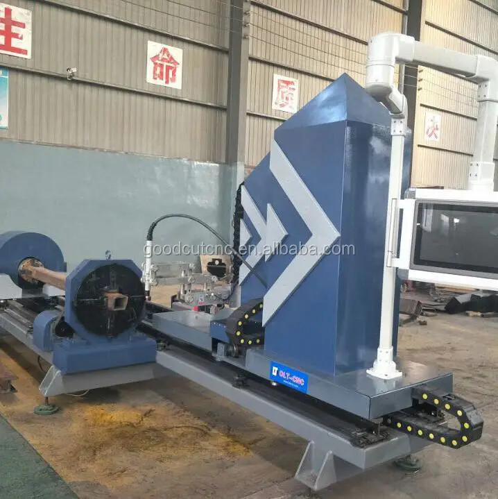GC-8P Machine Plasma CNC de découpe de tubes en métal, torche biseautée automatique à 8 axes, pour tuyaux carrés et circulaires