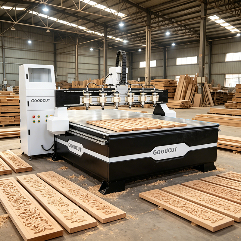 Machine routeur CNC multi-têtes GC1325-6H pour le bois