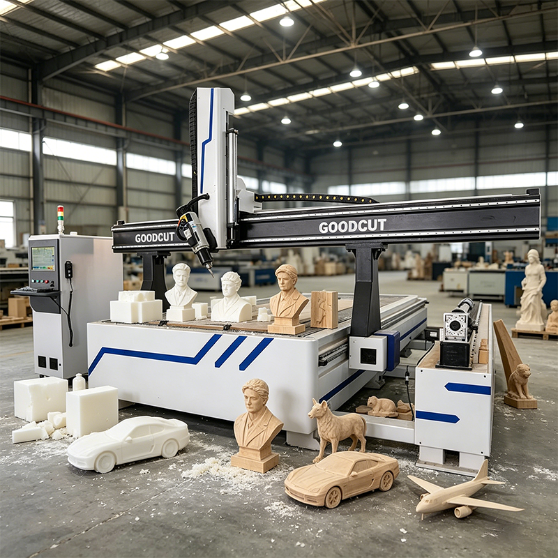 GC2040-4AR Routeur CNC GoodCut à changement automatique d'outil linéaire avec axe rotatif et tête oscillante
