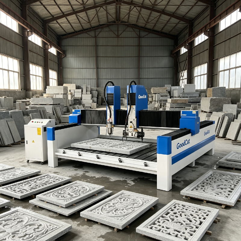 Machine routeur CNC pour coupe et sculpture du marbre à grande vitesse GC1325S-S avec lame de scie